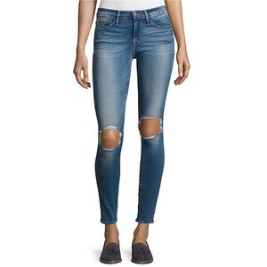 FRAME Denim Le Skinny De Jeanne Irving Distressed Jeans